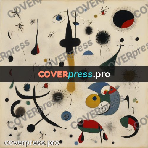 Miro style drawing: ochre patches and signs