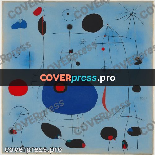 Miro style drawing: blue patches with red rounds