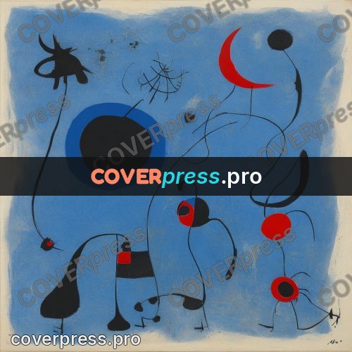Miro style drawing: blue patches with red rounds