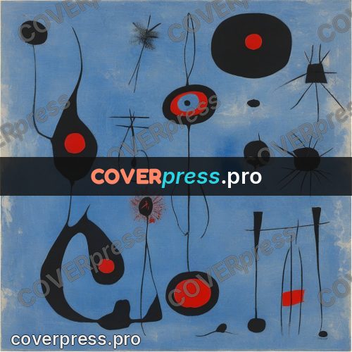 Miro style drawing: blue patches with red rounds