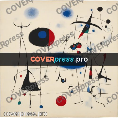 Miro style drawing: blue patches with red rounds