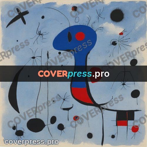 Miro style drawing: blue patches with red rounds
