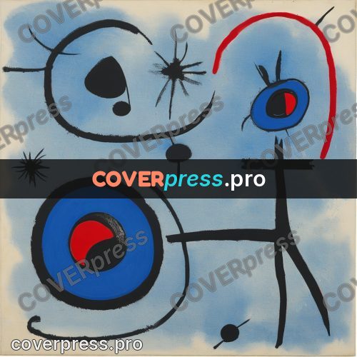 Miro style drawing: blue patches with red rounds
