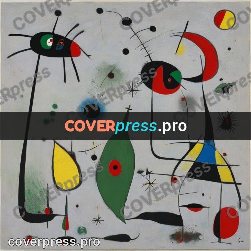 Miro style drawing: green signs on grey