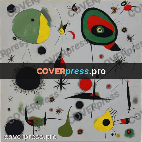 Miro style drawing: green signs on grey