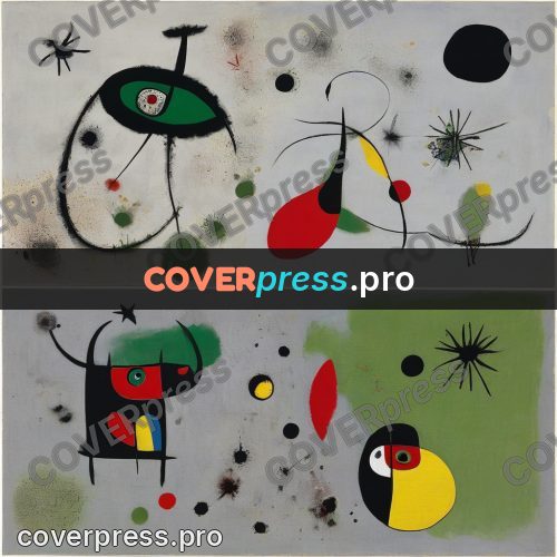 Miro style drawing: green signs on grey