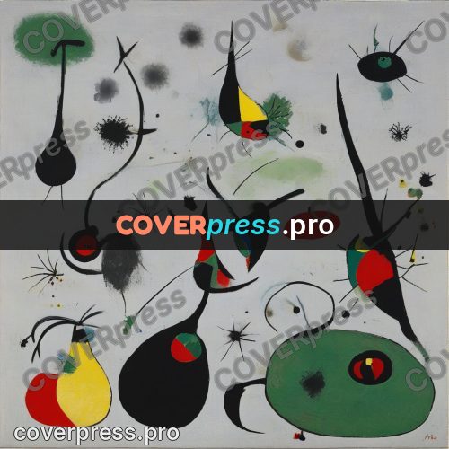 Miro style drawing: green signs on grey