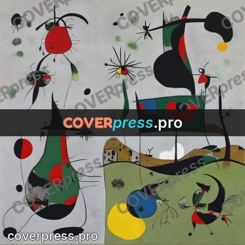Miro style drawing: green signs on grey