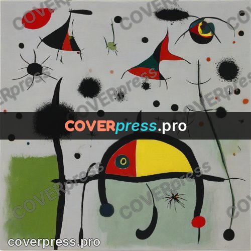 Miro style drawing: green signs on grey