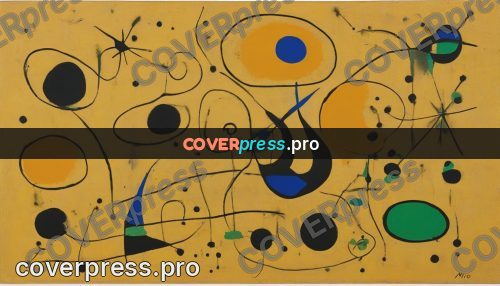 Miro style drawing: ovals on an ochre field