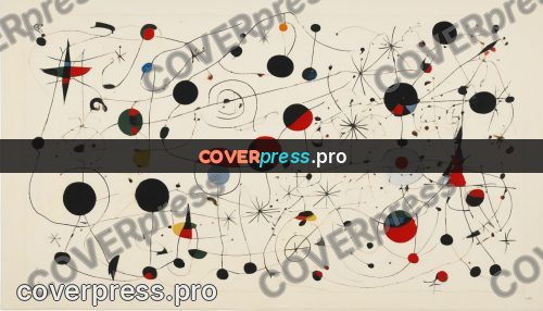 Miro style drawing: web of lines with dots