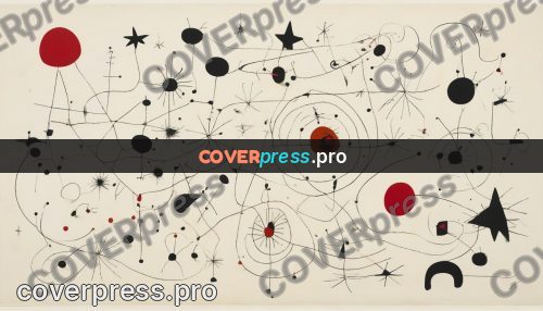 Miro style drawing: web of lines with dots