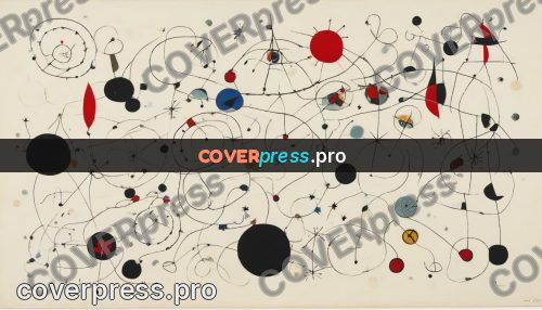 Miro style drawing: web of lines with dots
