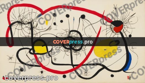 Miro style drawing: blue and red rounds
