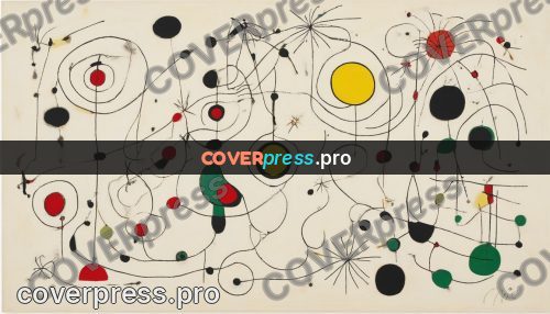 Miro style drawing: yellow round among dots