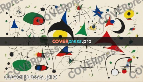 Miro style drawing: bright signs on cream