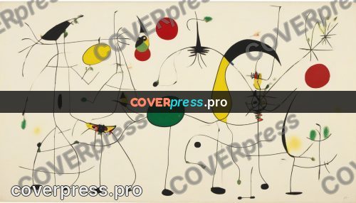 Miro style drawing: yellow patches and thin lines