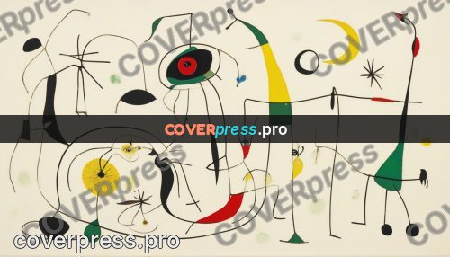 Miro style drawing: yellow patches and thin lines