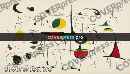 Miro style drawing: yellow patches and thin lines