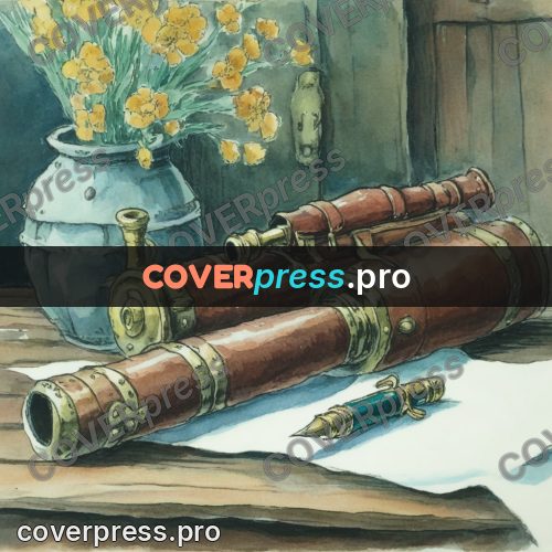 Miyazaki style illustration: spyglass on a table
