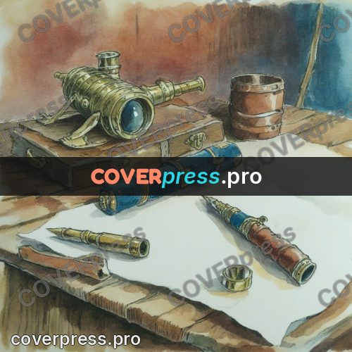 Miyazaki style illustration: spyglass on a table