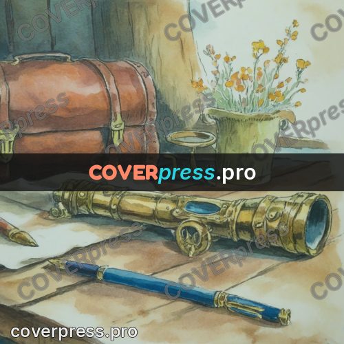 Miyazaki style illustration: spyglass on a table