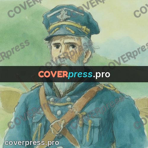 Miyazaki style illustration: bearded sailor in a coat