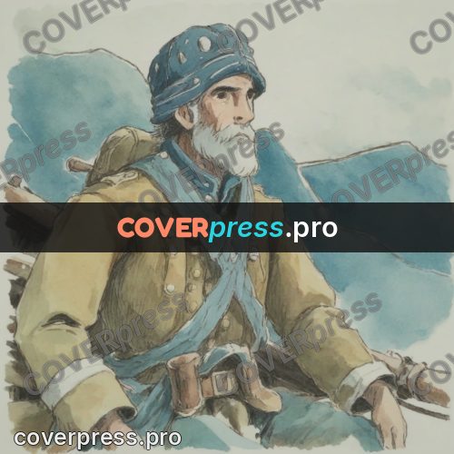 Miyazaki style illustration: bearded sailor in a coat