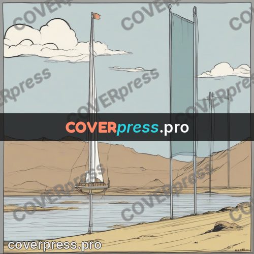 Moebius style drawing: mast with a sail