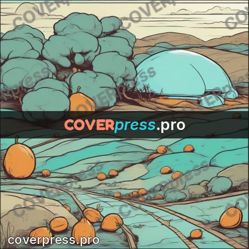 Moebius style drawing: smooth dome by the water