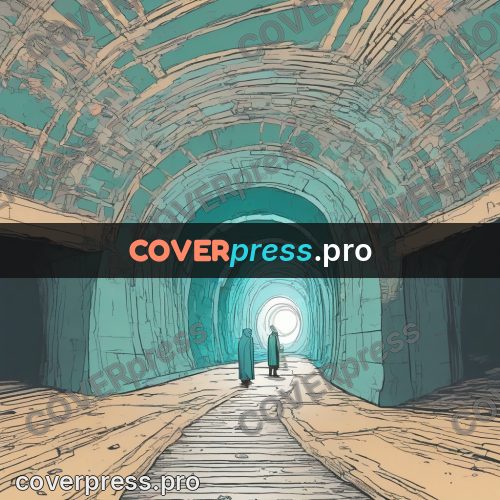 Moebius style drawing: tunnel with light at the end