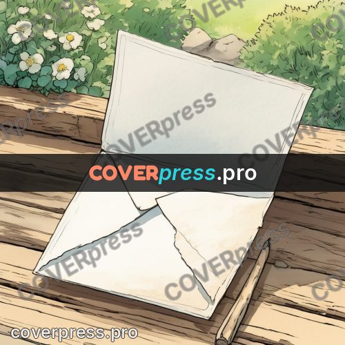 Moebius style illustration: white envelope on a board