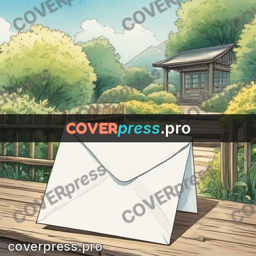 Moebius style illustration: white envelope on a board