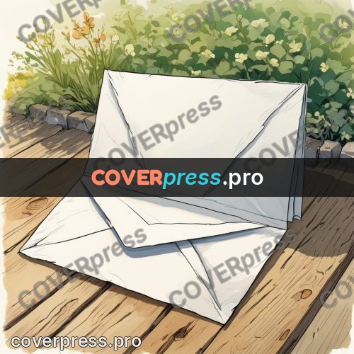 Moebius style illustration: white envelope on a board