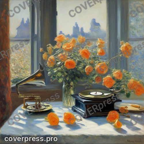 Рисунок в стиле Моне: рояль, скрипка и танцовщица