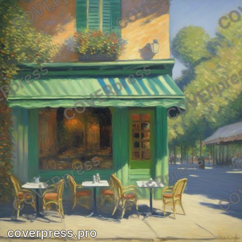 Рисунок в стиле Моне: экипаж, кафе и бульвар