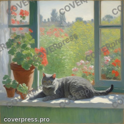 Рисунок в стиле Моне: собака, корова и гусь