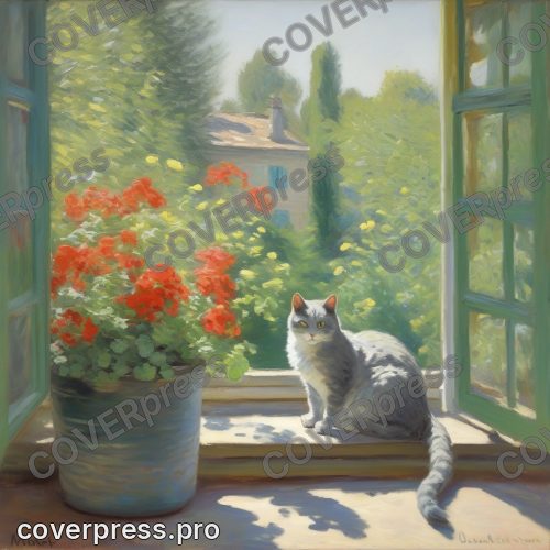 Рисунок в стиле Моне: собака, корова и гусь