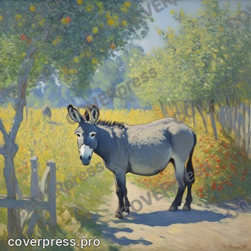 Рисунок в стиле Моне: собака, корова и гусь
