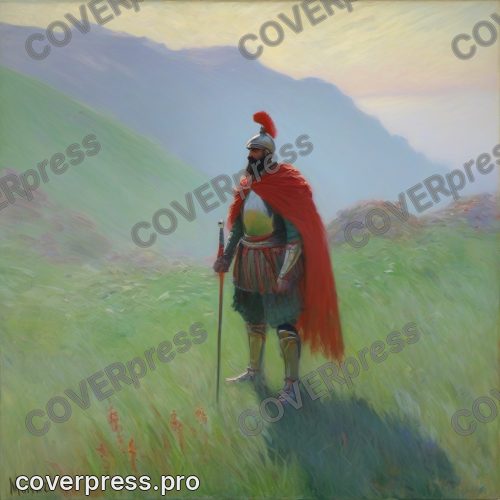 Рисунок в стиле Моне: всадник в тумане и башня