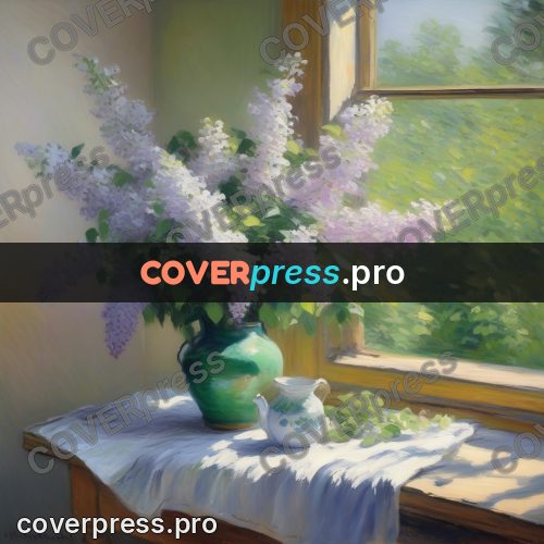 Monet style drawing: lilac in a jug