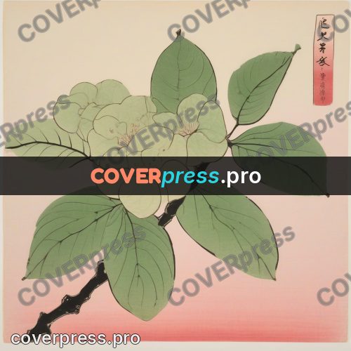 Ukiyo-e drawing: green branch with fruit