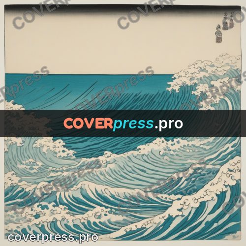 Ukiyo-e drawing: big wave with curling foam