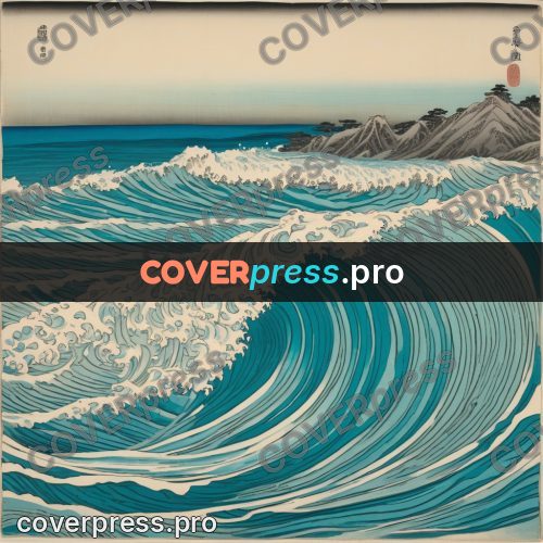 Ukiyo-e drawing: big wave with curling foam