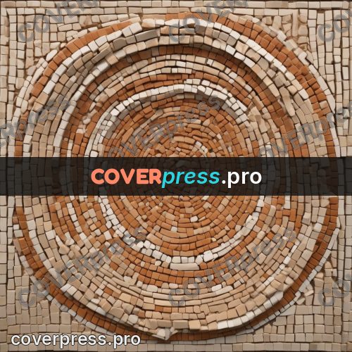 Mosaic mural: circle of rings from the middle