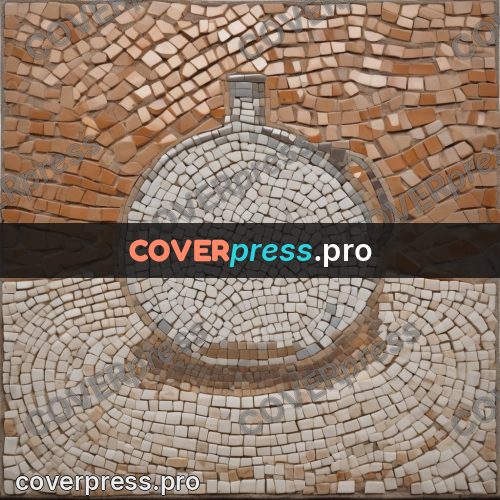 Mosaic mural: vessel at the centre
