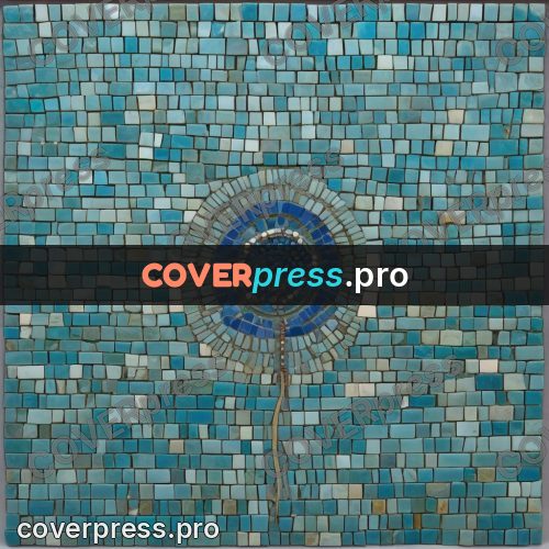 Mosaic mural: jellyfish with long tentacles
