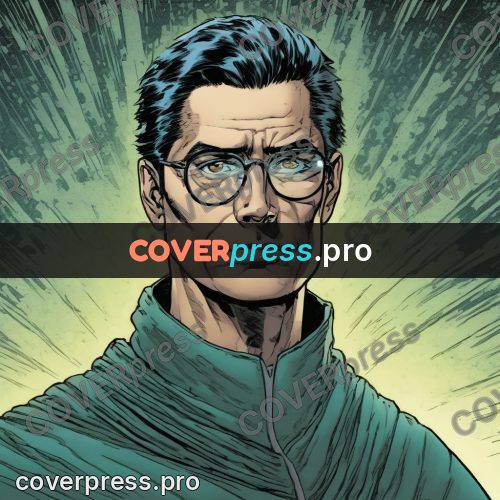 Comic style drawing: man in glasses and a coat