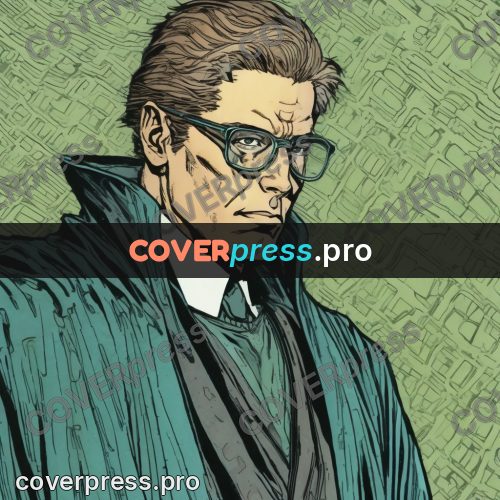 Comic style drawing: man in glasses and a coat