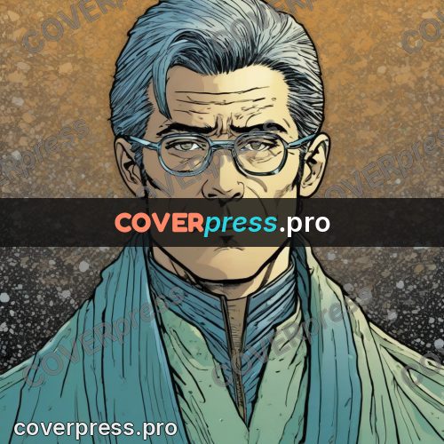 Comic style drawing: man in glasses and a coat